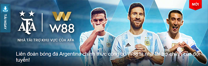 W88 chính thức trở thành nhà tài trợ chính thức cho Liên đoàn bóng đá Argentina